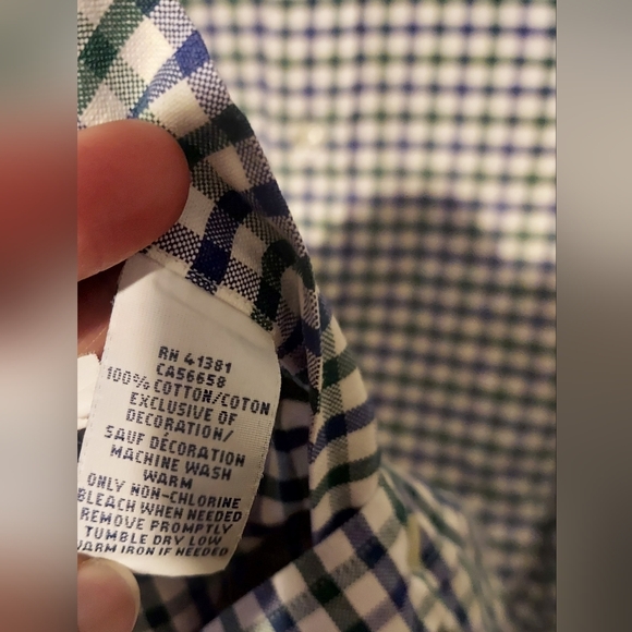 Ralph Lauren Shirt Mens XL Blue Plaid Oxford Button Down Long Sleeve Flesh Pony - Picture 7 of 9